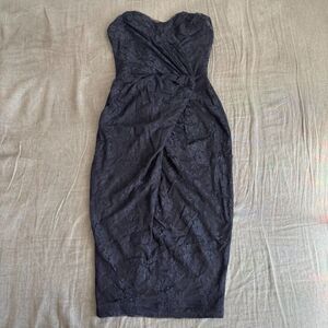 ASOS black lace strapless dress